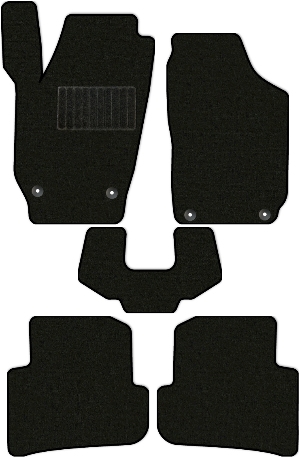 Коврики текстильные "Стандарт" для Skoda Fabia II (универсал / 5J5) 2010 - 2015, черные, 5шт.