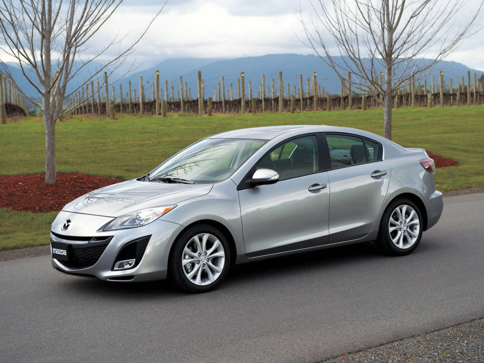 Коврики ЭВА "EVA ромб" для Mazda 3 (седан / BL) 2008 - 2011, черные, 4шт.